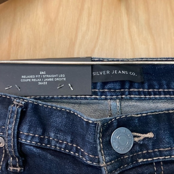 SILVER JEANS Zac  36 x 32 Relaxed Fit Size Jeans NWT - Picture 3 of 8